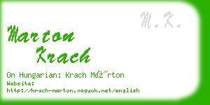 marton krach business card